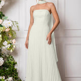 Amélia | Vestido de dama de honor chiffon evasê pregas