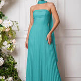 Amélia | Vestido de dama de honor chiffon evasê pregas