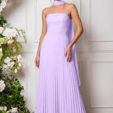Amélia | Vestido de dama de honor chiffon evasê pregas