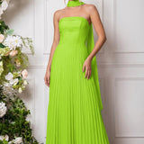 Amélia | Vestido de dama de honor chiffon evasê pregas