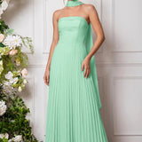 Amélia | Vestido de dama de honor chiffon evasê pregas