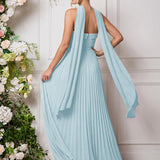 Amélia | Vestido de dama de honor chiffon evasê pregas
