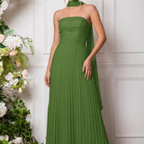 Amélia | Vestido de dama de honor chiffon evasê pregas