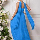 Amélia | Vestido de dama de honor chiffon evasê pregas
