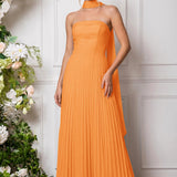 Amélia | Vestido de dama de honor chiffon evasê pregas