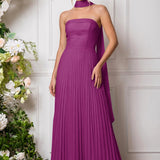 Amélia | Vestido de dama de honor chiffon evasê pregas