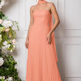 Amélia | Vestido de dama de honor chiffon evasê pregas