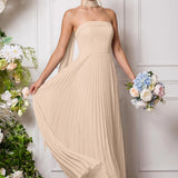 Amélia | Vestido de dama de honor chiffon evasê pregas