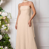 Amélia | Vestido de dama de honor chiffon evasê pregas