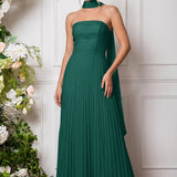 Amélia | Vestido de dama de honor chiffon evasê pregas