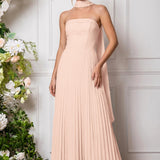 Amélia | Vestido de dama de honor chiffon evasê pregas