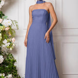 Amélia | Vestido de dama de honor chiffon evasê pregas