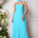 Amélia | Vestido de dama de honor chiffon evasê pregas