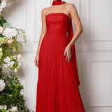 Amélia | Vestido de dama de honor chiffon evasê pregas