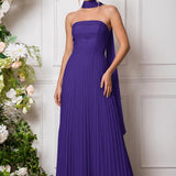 Amélia | Vestido de dama de honor chiffon evasê pregas