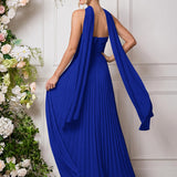 Amélia | Vestido de dama de honor chiffon evasê pregas