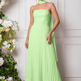 Amélia | Vestido de dama de honor chiffon evasê pregas