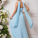 Amélia | Vestido de dama de honor chiffon evasê pregas