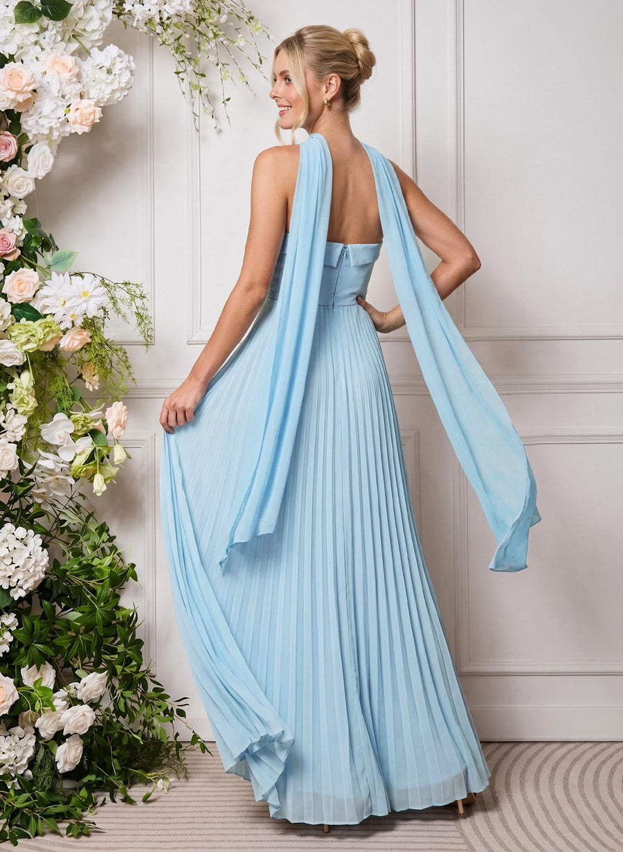 Amélia | Vestido de dama de honor chiffon evasê pregas