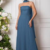 Amélia | Vestido de dama de honor chiffon evasê pregas
