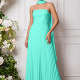 Amélia | Vestido de dama de honor chiffon evasê pregas
