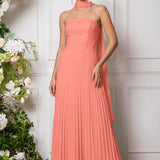 Amélia | Vestido de dama de honor chiffon evasê pregas
