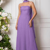 Amélia | Vestido de dama de honor chiffon evasê pregas