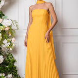 Amélia | Vestido de dama de honor chiffon evasê pregas