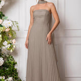 Amélia | Vestido de dama de honor chiffon evasê pregas