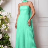 Amélia | Vestido de dama de honor chiffon evasê pregas