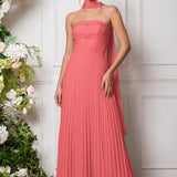 Amélia | Vestido de dama de honor chiffon evasê pregas