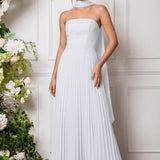 Amélia | Vestido de dama de honor chiffon evasê pregas