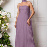 Amélia | Vestido de dama de honor chiffon evasê pregas