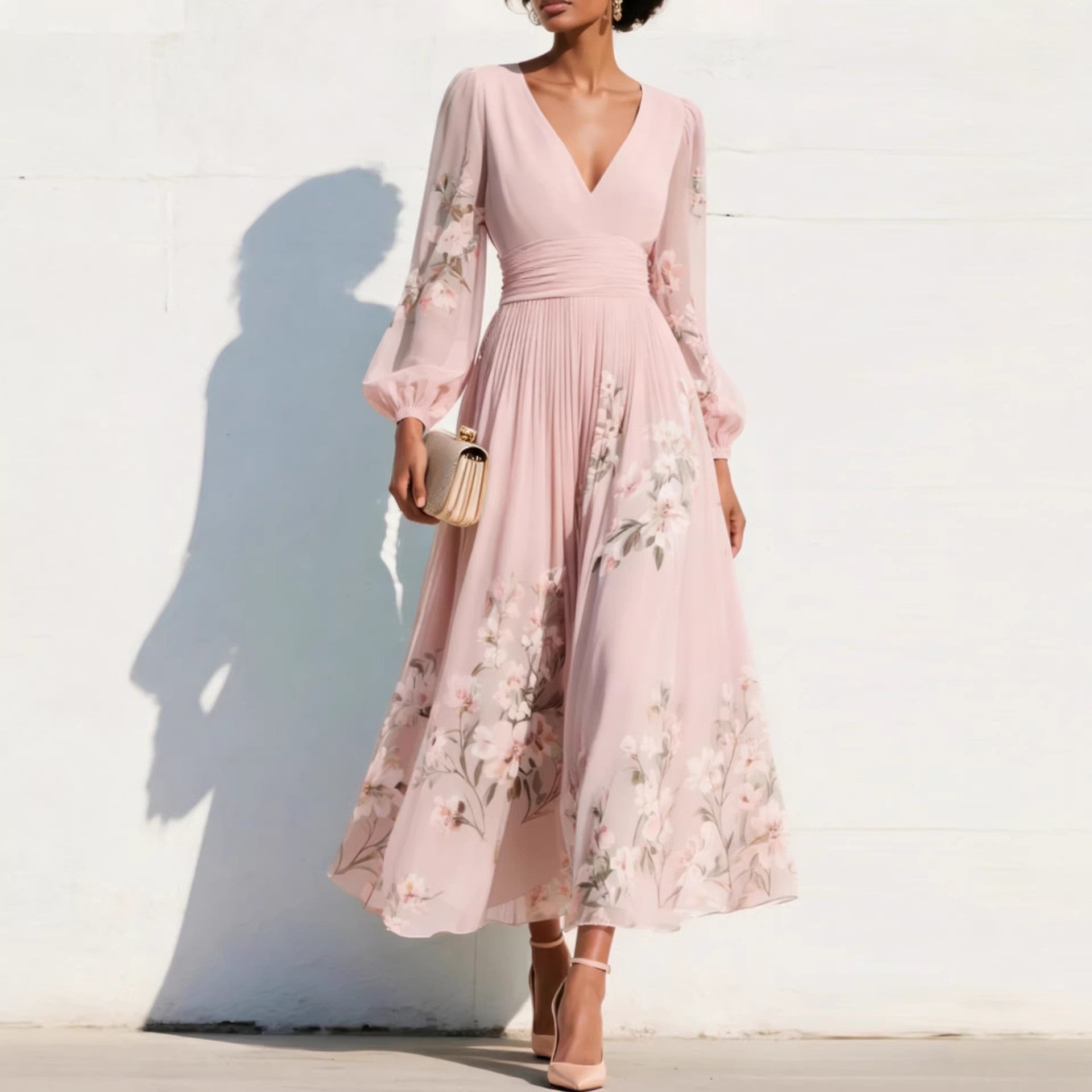 Denise | Vestido Midi com Mangas Balão