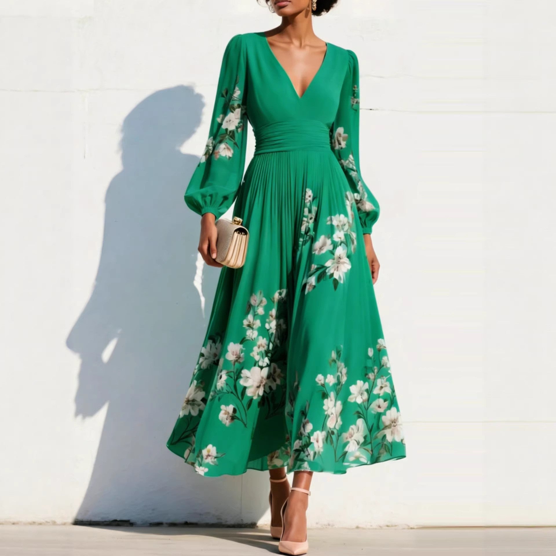 Denise | Vestido Midi com Mangas Balão