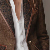Francisca | Blazer Espinha de Peixe com Detalhes Estampados