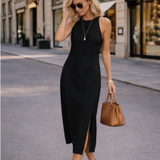 Black Halter Midi Dress – Editorial Fashion