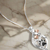 Collier Patte de Chien Chanceuse avec Cœur, Os et Infini – Pendentif « Toujours dans Mon Cœur »