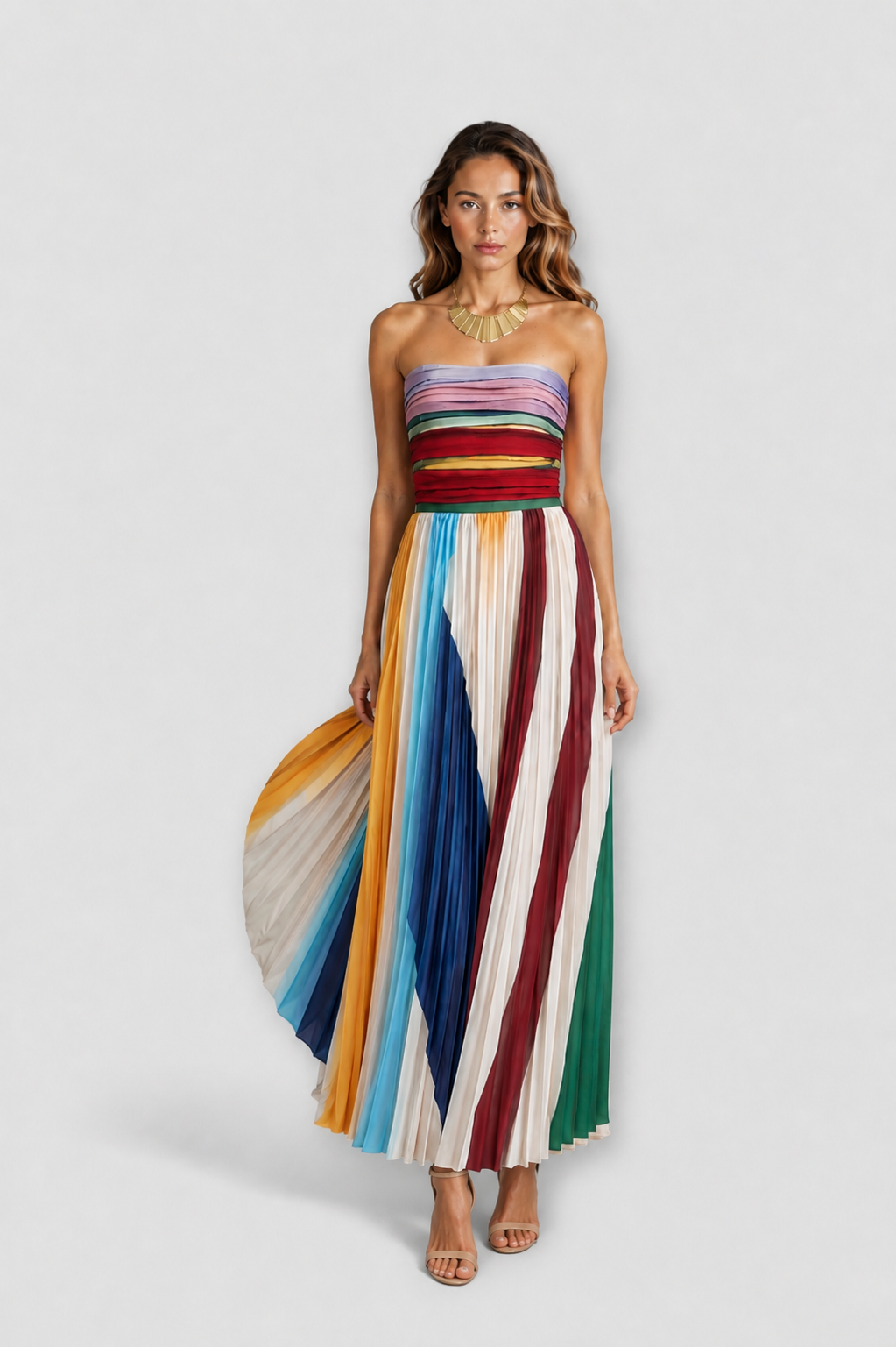Celina | Vestido Maxi Plissado Intemporal