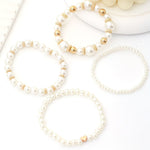 Conjunto de 4 Pulseiras com Pérolas