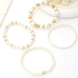 Conjunto de 4 Pulseiras com Pérolas