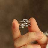 Conjunto de Anéis Finos Brilhantes