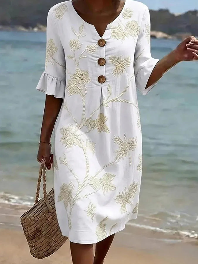 Celeste™ | Vestido Midi Estampado