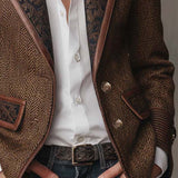 Francisca | Blazer Espinha de Peixe com Detalhes Estampados
