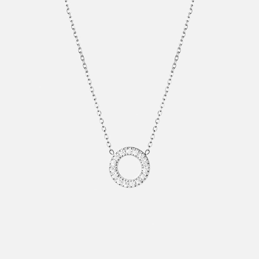 Colar Órbita Zircónias Prateado | 12 mm