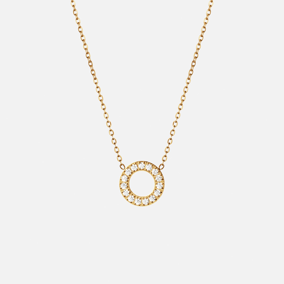 Colar Órbita Zircónias dourado 12 mm