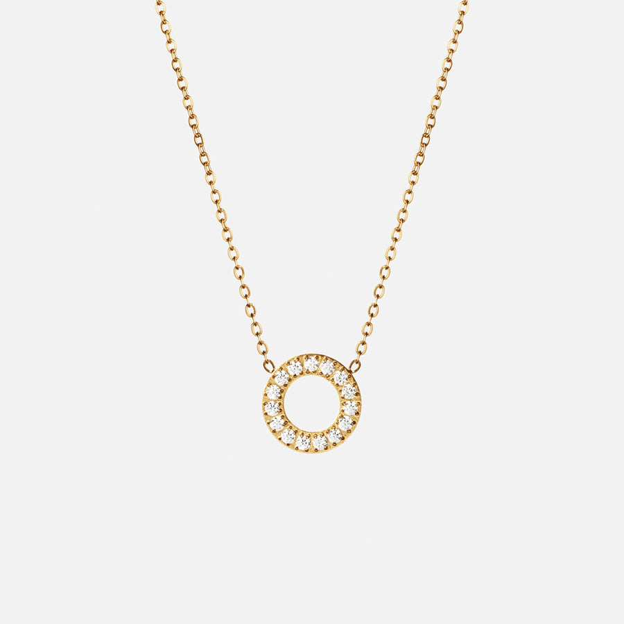 Colar Órbita Zircónias Dourado | 12 mm