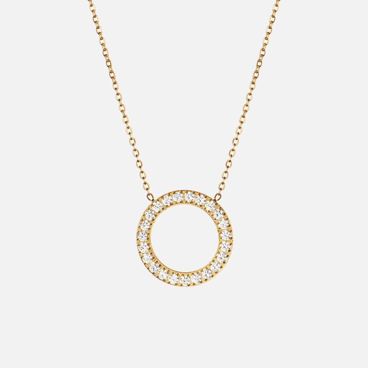 Colar Órbita Zircónias dourado 20 mm