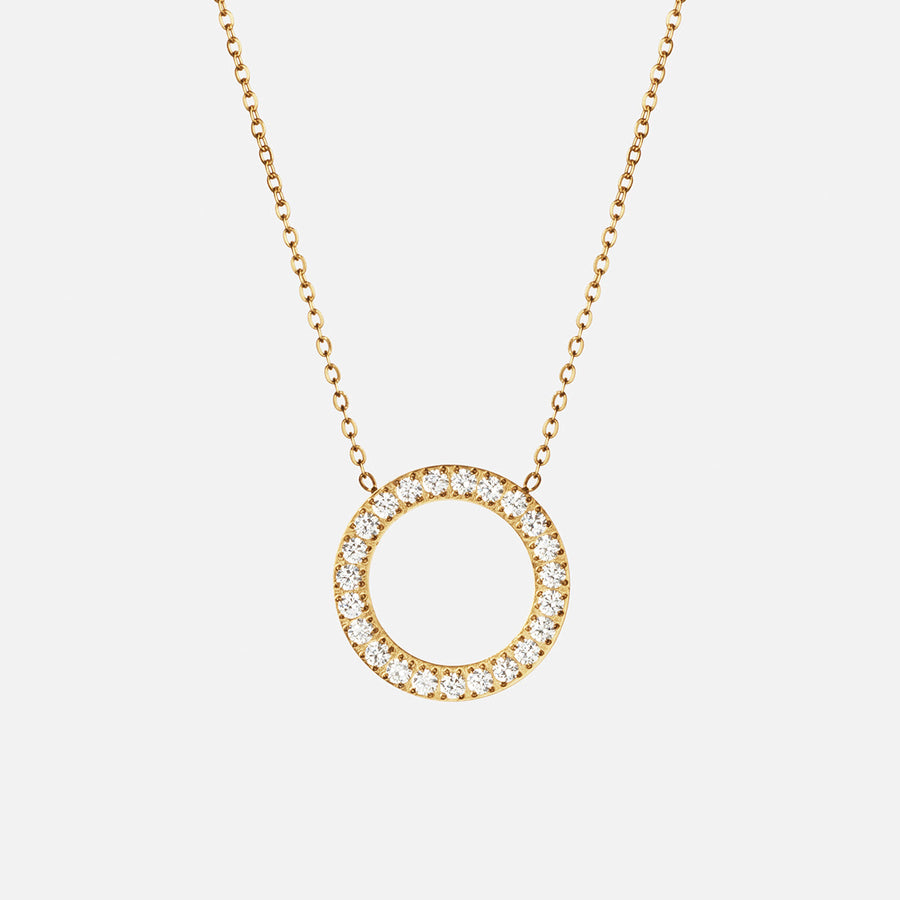 Colar Órbita Zircónias Dourado | 20 mm