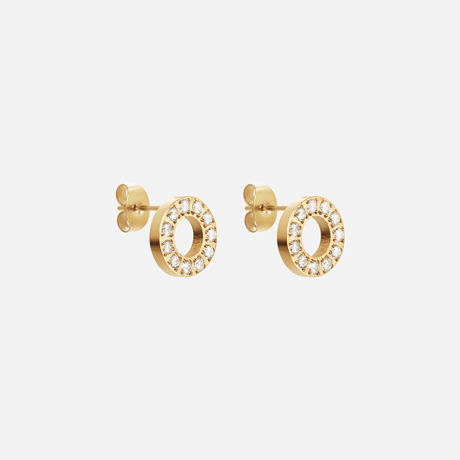 Brincos Órbita Zircónias Dourado